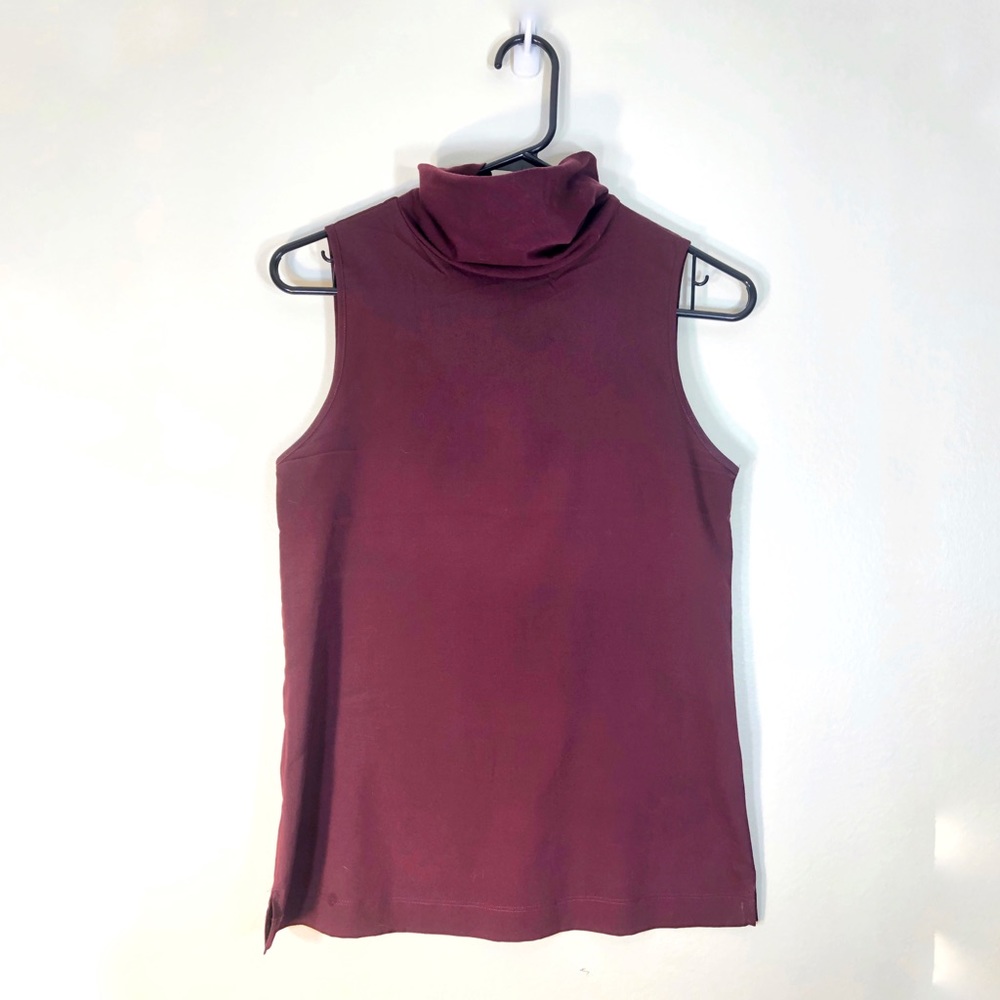 French Connection Turtleneck Burgundy Tank